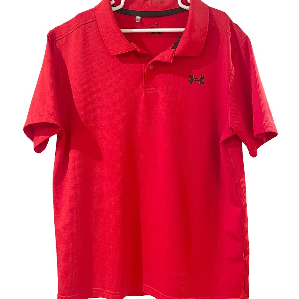 Under Armour Red Performance Polo Boys Size Large